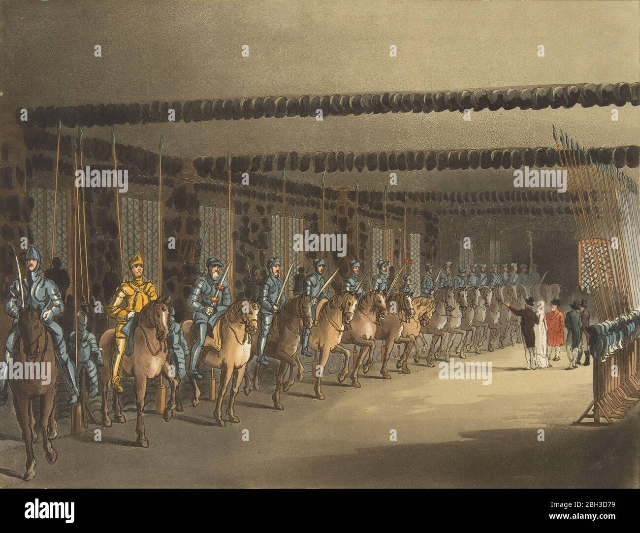 Horse Armoury, Torre di Londra, 1 novembre 1809. Foto Stock