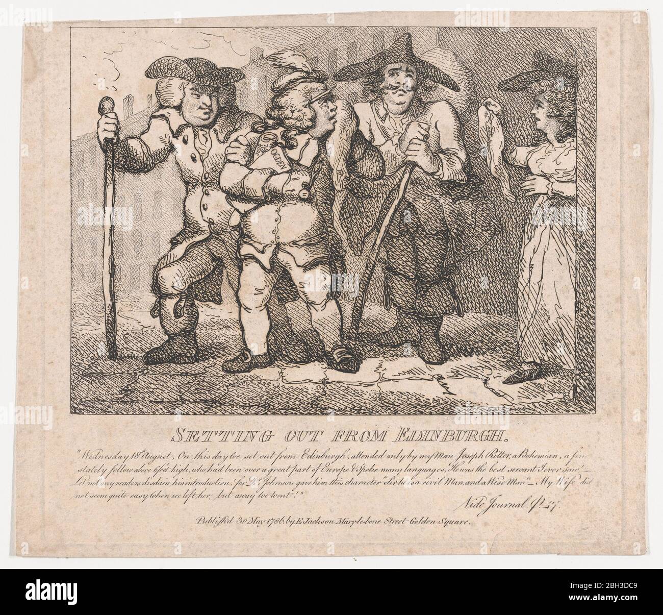 Partenza da Edimburgo (le bellezze pittoresche di Boswell, parte seconda), 30 maggio 1786. Foto Stock