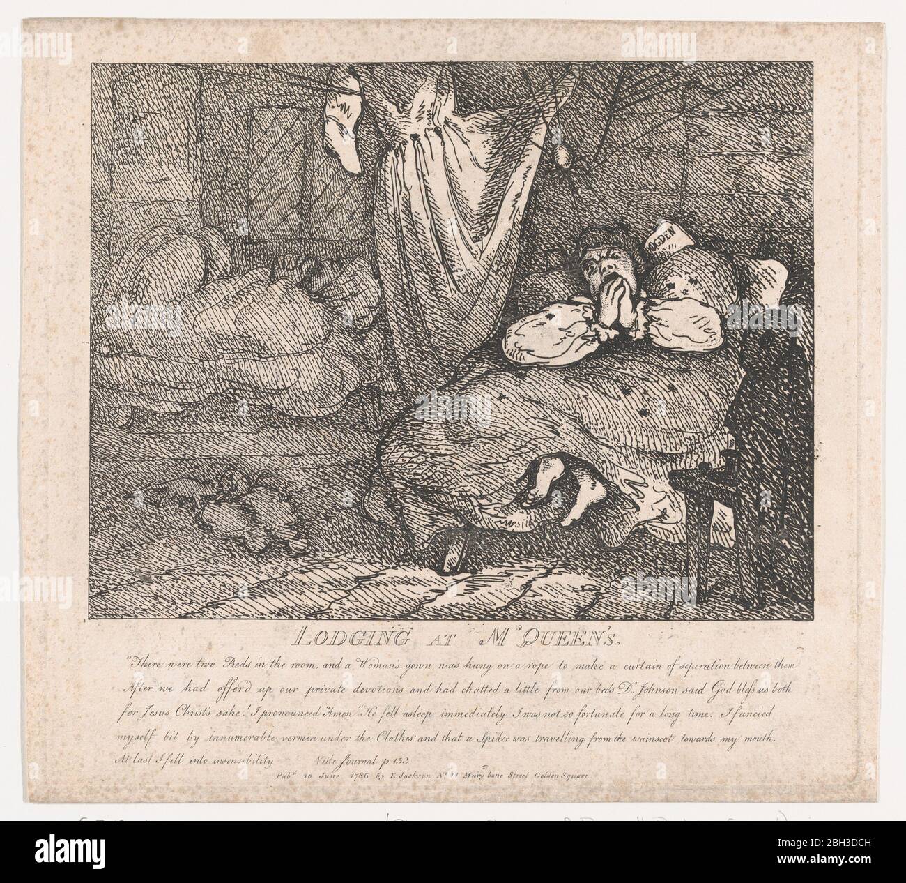 Alloggio a M'Queen's (bellezze pittoresche di Boswell, parte seconda), 20 giugno 1786. Foto Stock