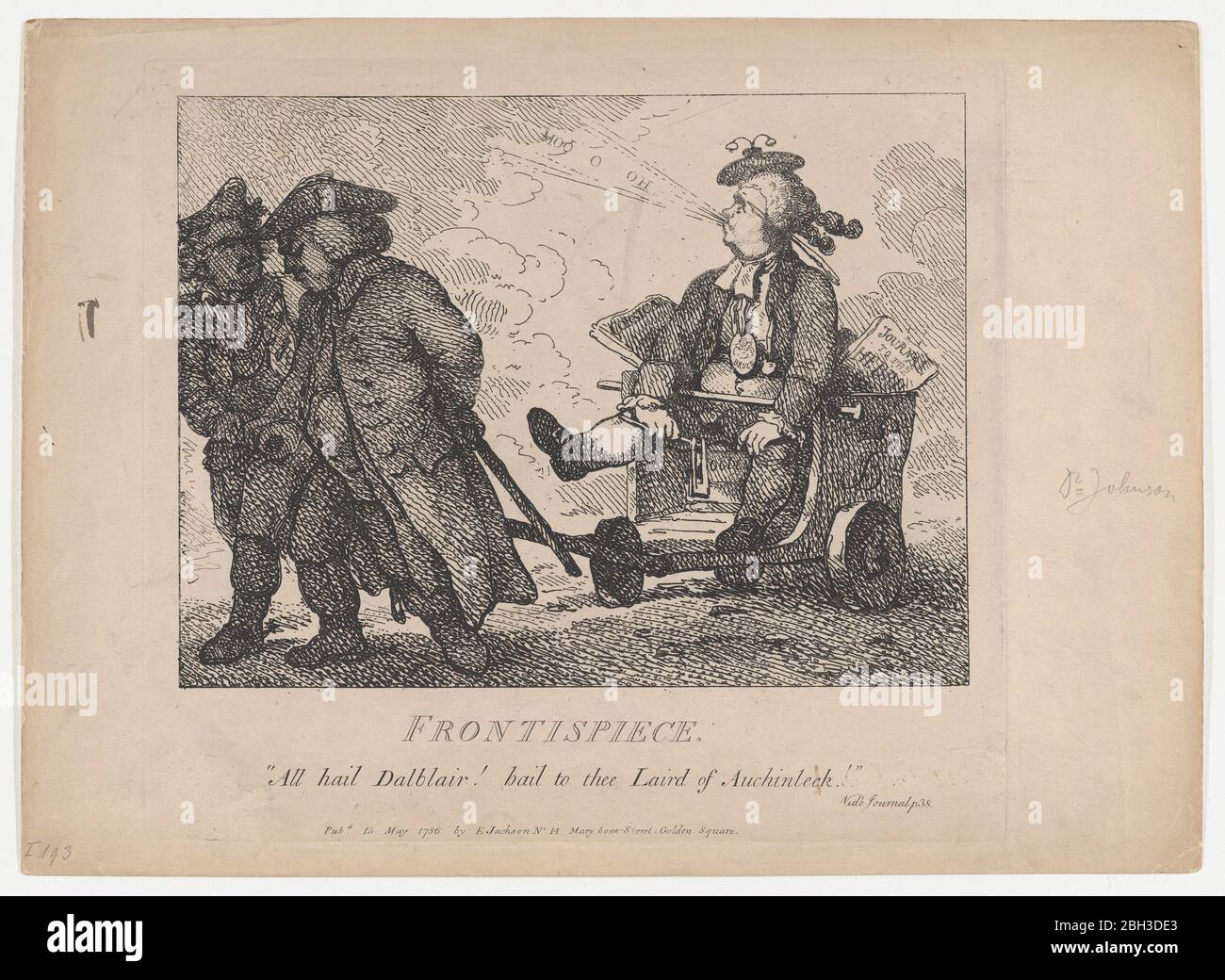 Frontespiece (bellezze pittoresche di Boswell, parte prima), 15 maggio 1786. Foto Stock