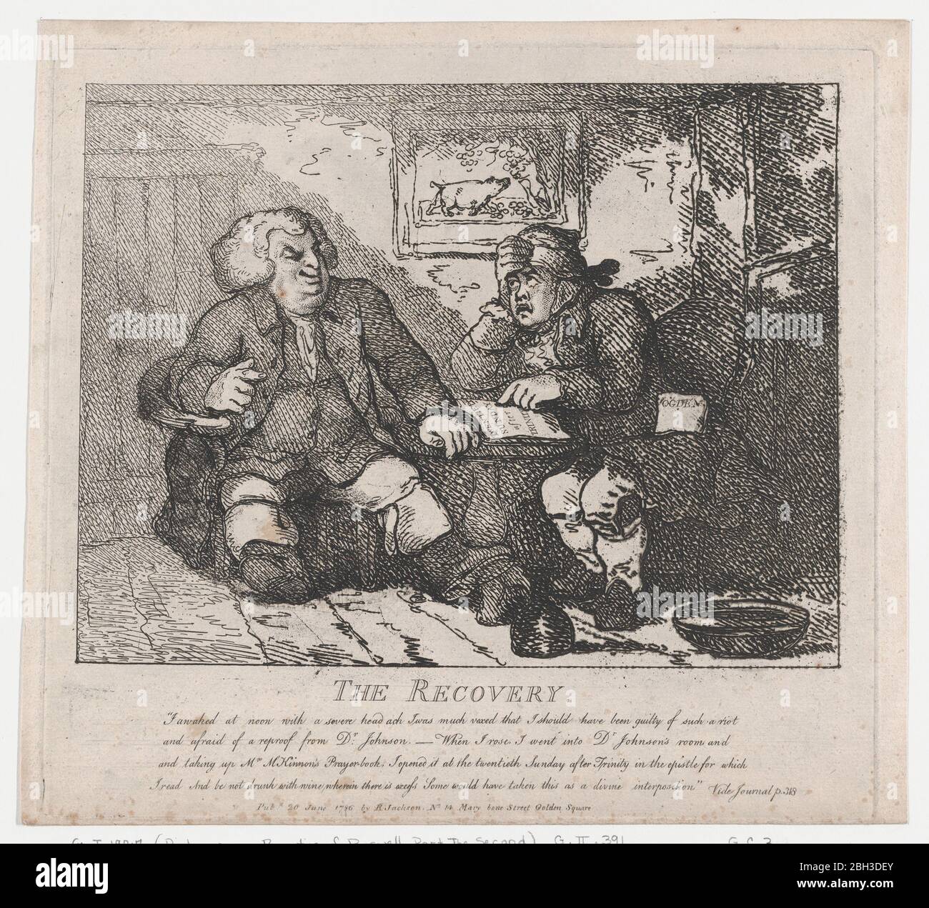 The Recovery (bellezze pittoresche di Boswell, parte seconda), 20 giugno 1786. Foto Stock