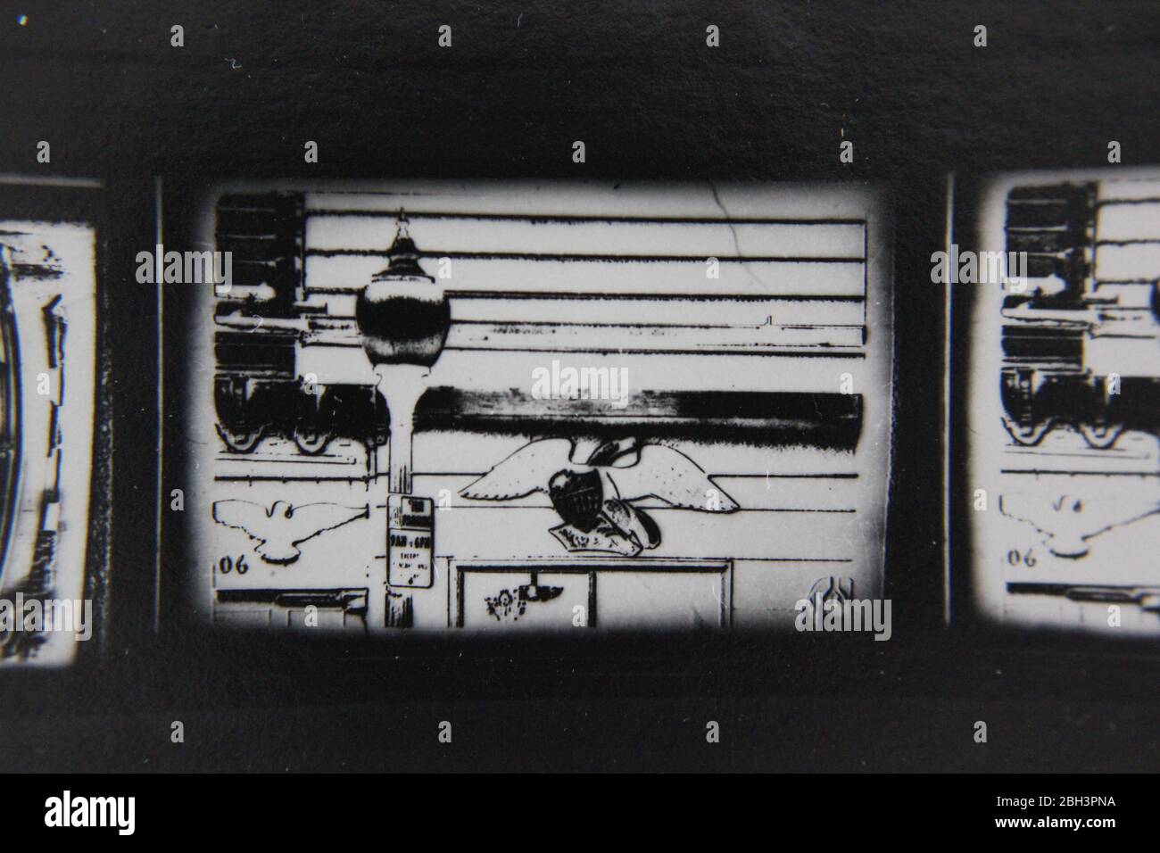 Fine anni '70 Extreme contrasto stampa contatto fotografia Foto Stock