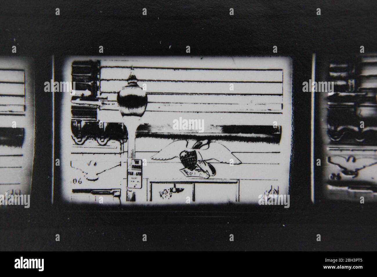 Fine anni '70 Extreme contrasto stampa contatto fotografia Foto Stock