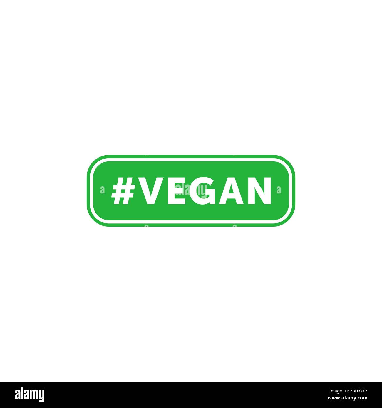 Tag vegan verde fregio piatto. Elemento di progettazione per il design del packaging e materiale promozionale. Illustrazione vettoriale. Illustrazione Vettoriale