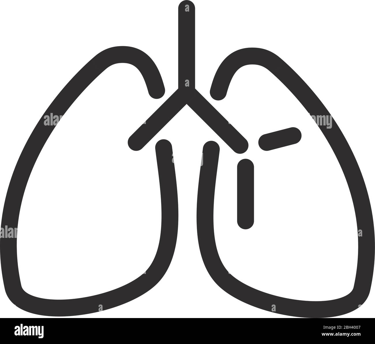 polmoni sistema respiratorio organo medico e sanitario vettore illustrazione stile linea icona Illustrazione Vettoriale