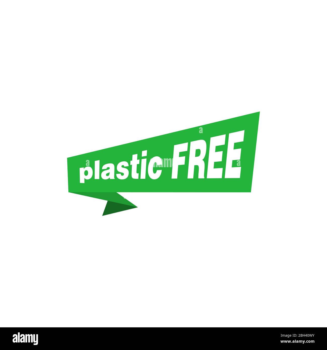 Carta di origami senza plastica verde segno di design elemento. Illustrazione vettoriale. Illustrazione Vettoriale