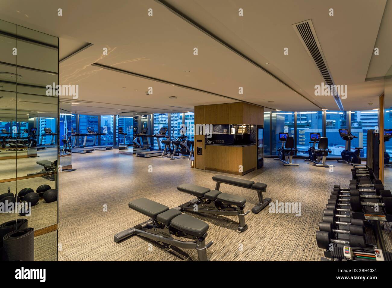 Centro fitness, club benessere dell'hotel Hyatt Regency a Bangkok, Thailandia Foto Stock