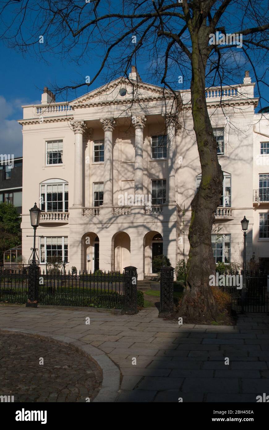 James Burton Neoclassico Regency Architecture Stucco Classico tradizionale Park Square East, Londra NW1 di John Nash Foto Stock
