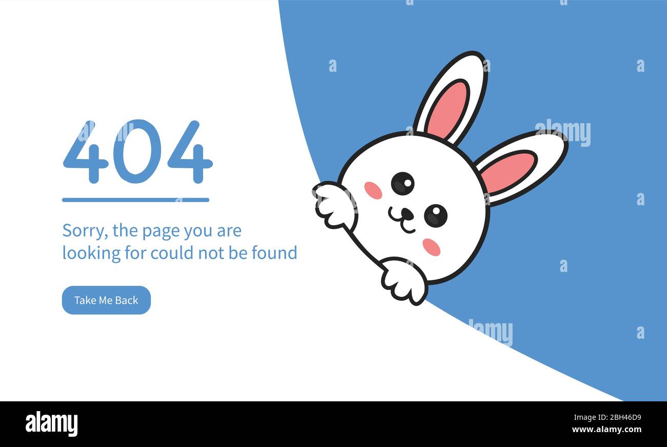 404 errore nella progettazione di pagine Web con Bunny. Concetti di modelli di siti Web per la progettazione e lo sviluppo di applicazioni Web e mobili, applicazioni aziendali, marketing, media sociali Illustrazione Vettoriale