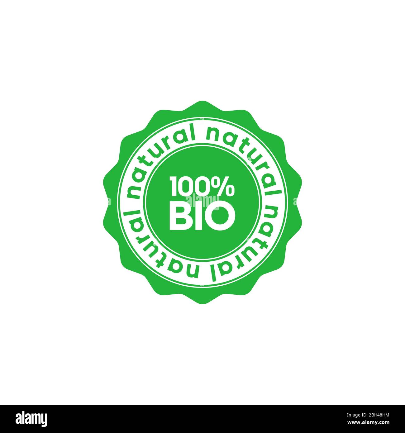 BIO 100% stellare emblema naturale. Elemento di progettazione per il design del packaging e materiale promozionale. Illustrazione vettoriale. Illustrazione Vettoriale