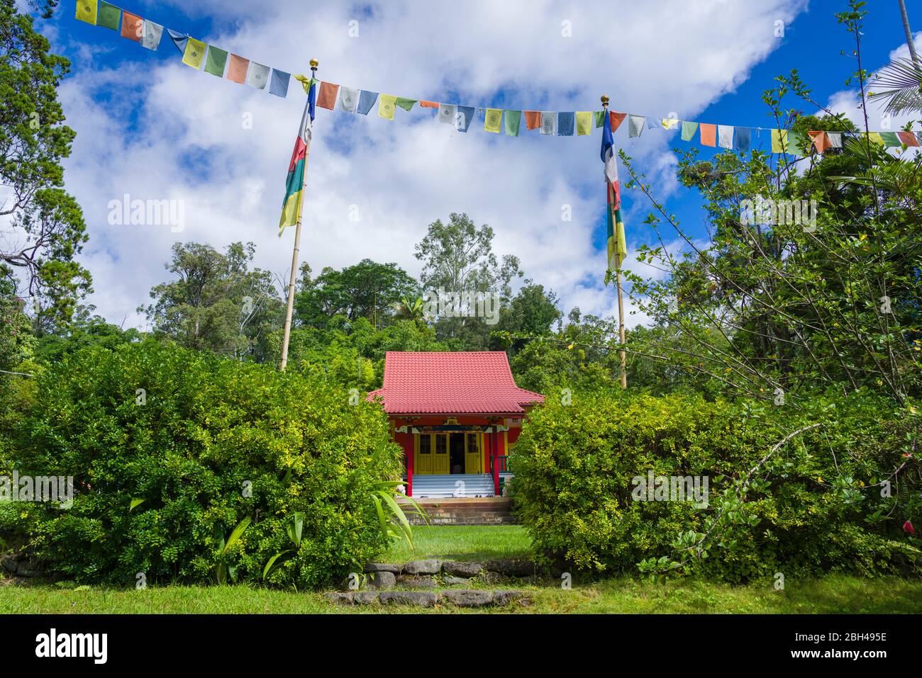 Tempio buddista della Valle del Bosco (Dorje Drayang Ling) a Pahala, Hawaii. Foto Stock