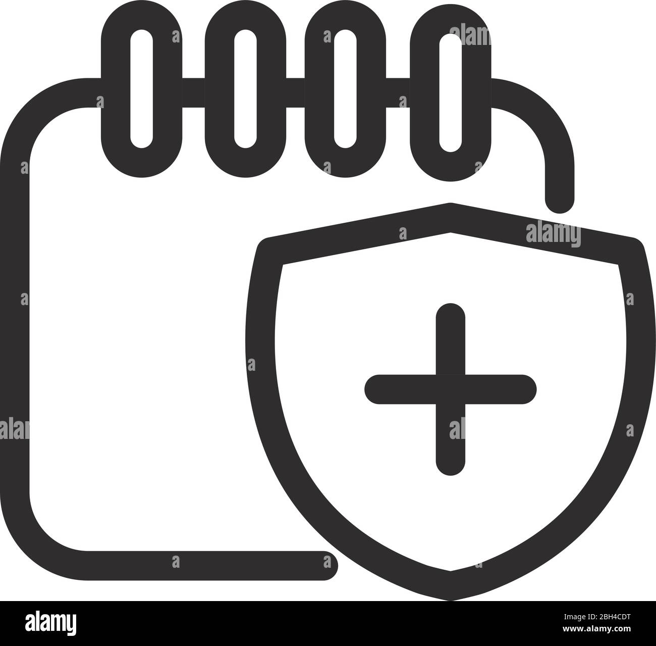 data calendario consultare protezione medico e salute vettore illustrazione stile linea icona Illustrazione Vettoriale