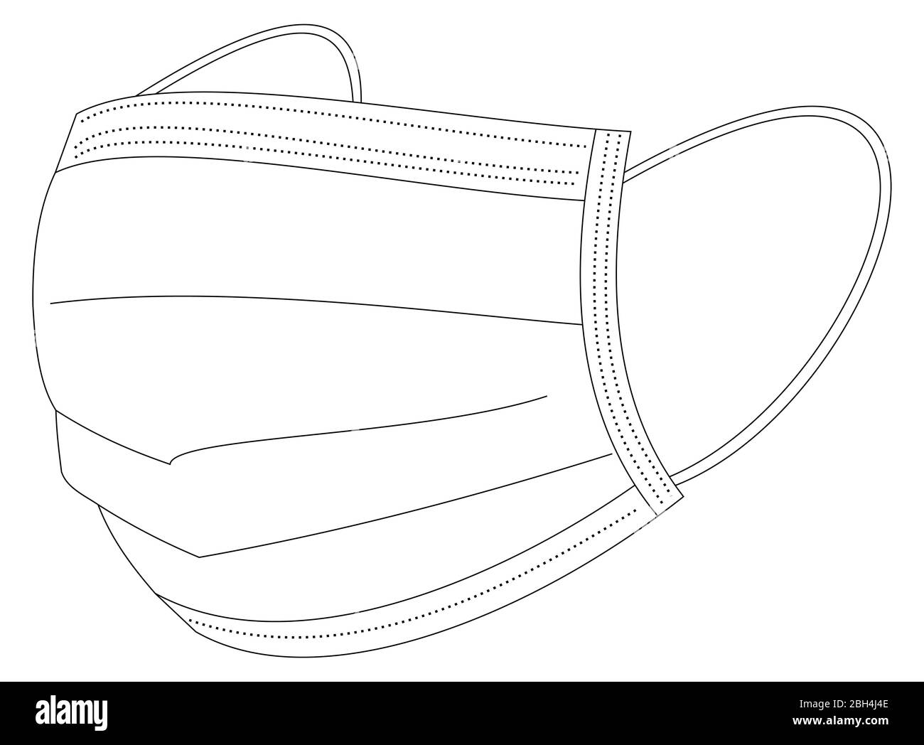 Illustrazione isolata della maschera medica verde contro Covid19 e altri virus Foto Stock