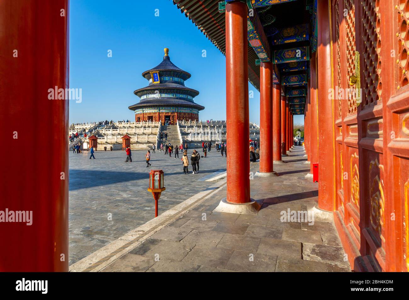 La Sala di preghiera per i buoni raccolti nel Tempio del Paradiso, Pechino, Repubblica popolare Cinese, Asia Foto Stock