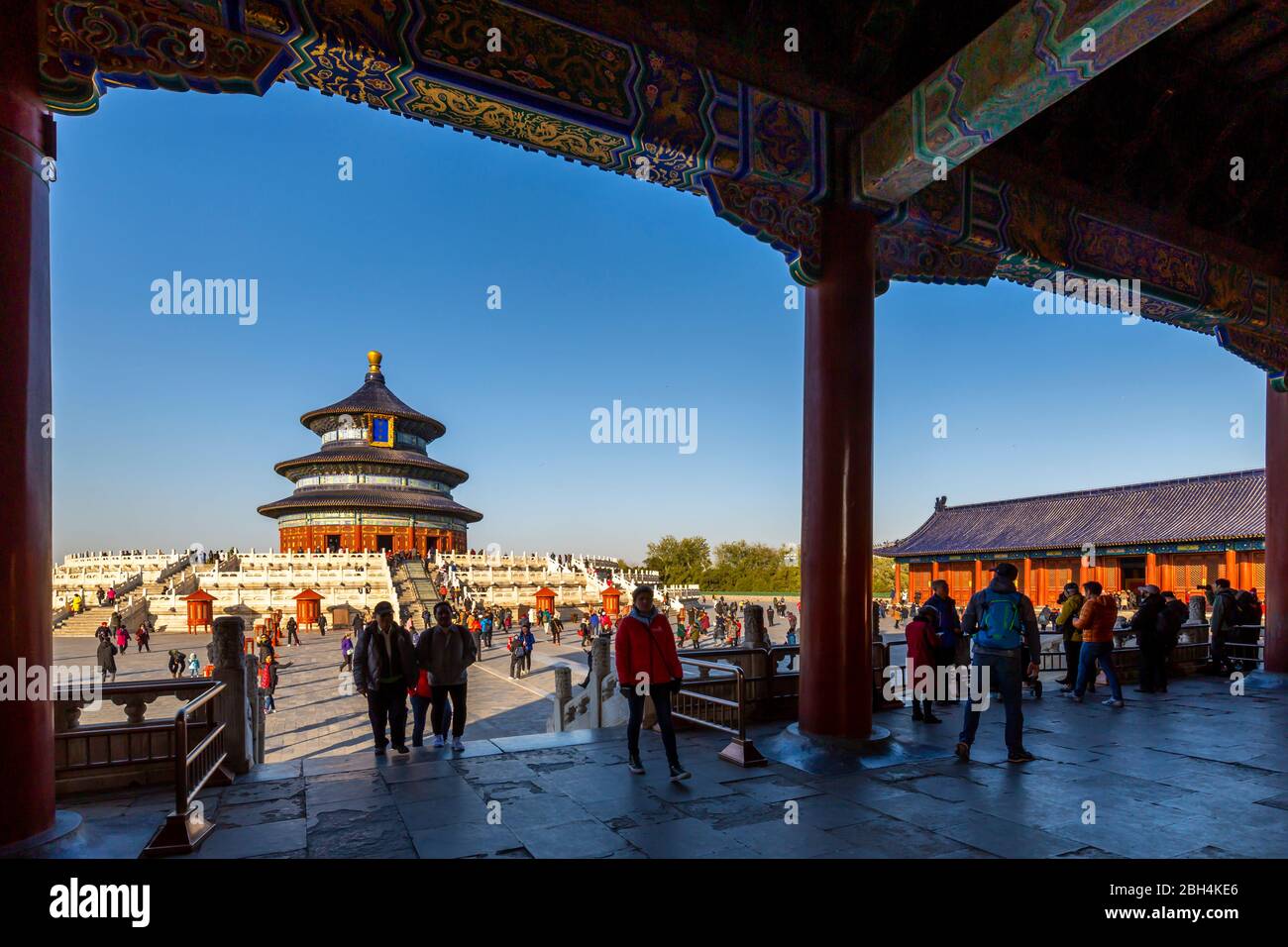 La Sala di preghiera per i buoni raccolti nel Tempio del Paradiso, Pechino, Repubblica popolare Cinese, Asia Foto Stock