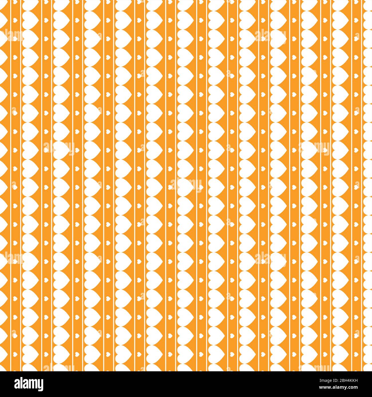 Pattern vettoriale senza cuciture con cuori bianchi su sfondo arancione Illustrazione Vettoriale