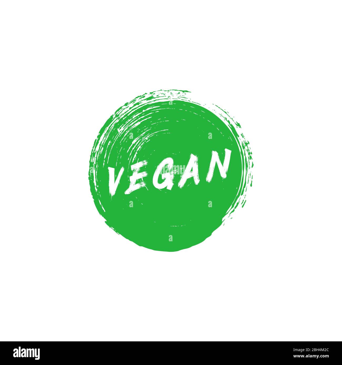Fregio verde con tratto di pennello vegano. Elemento di progettazione per il design del packaging e materiale promozionale. Illustrazione vettoriale. Illustrazione Vettoriale