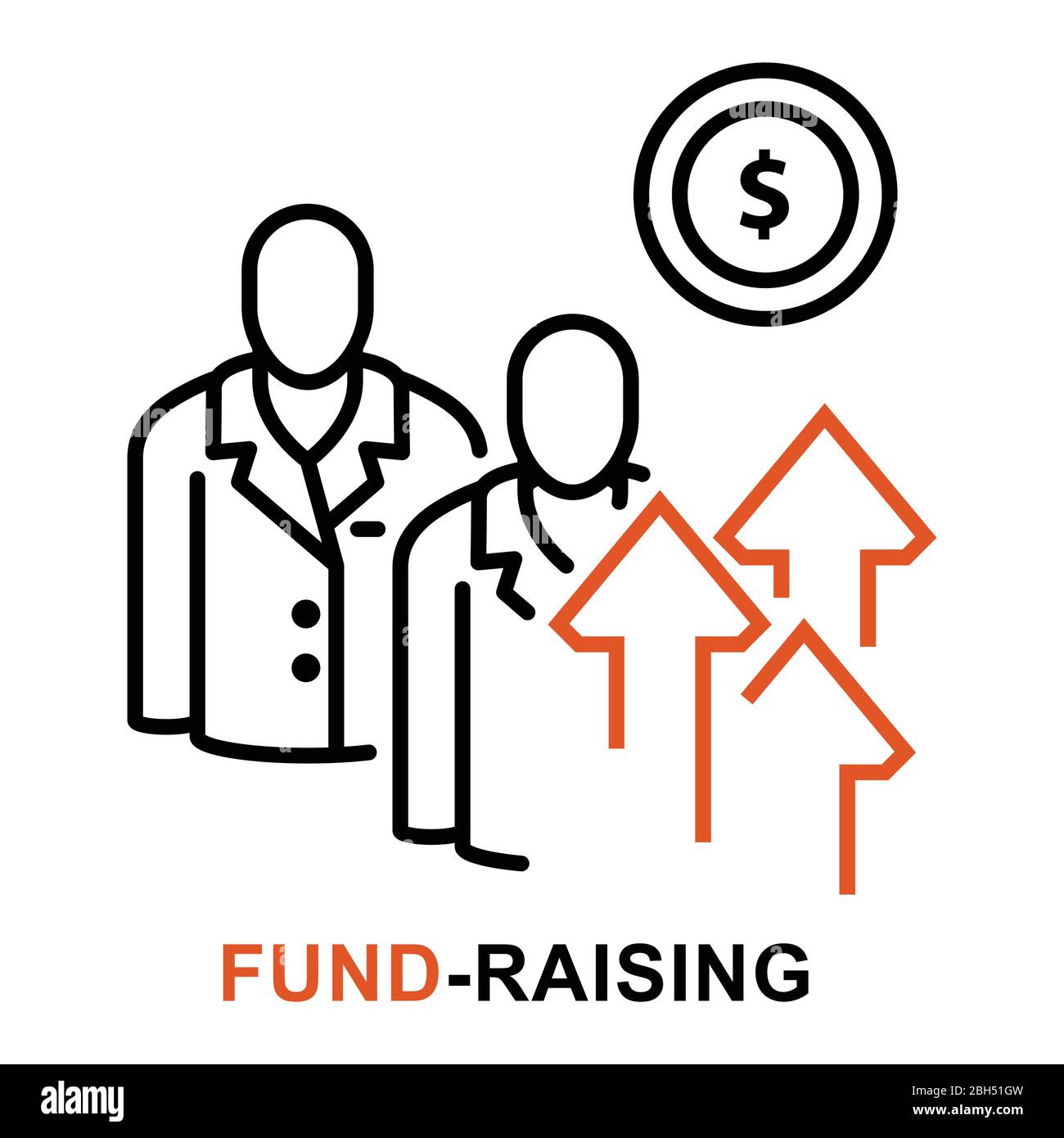Icona crowdfunding, logo di fondi e fondi di investimento di venture, investimento startup Illustrazione Vettoriale