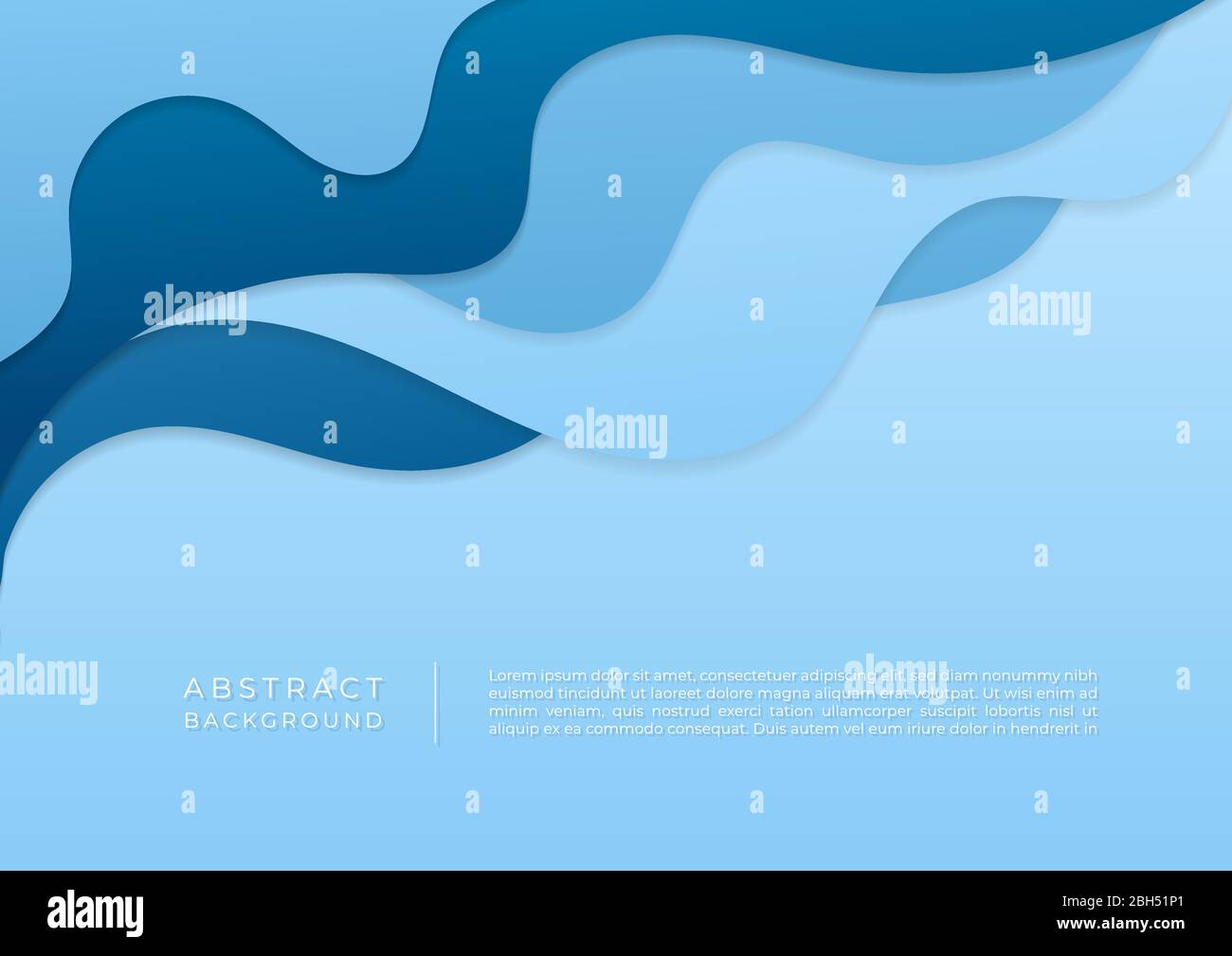Stile fluido sfondo acqua forma onda sovrapposizione disegno colore ciano pastello. Illustrazione vettoriale. Illustrazione Vettoriale