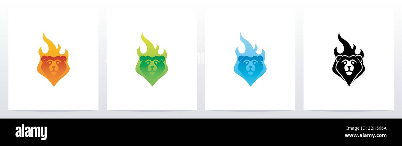 Logo Bear on Fire Illustrazione Vettoriale