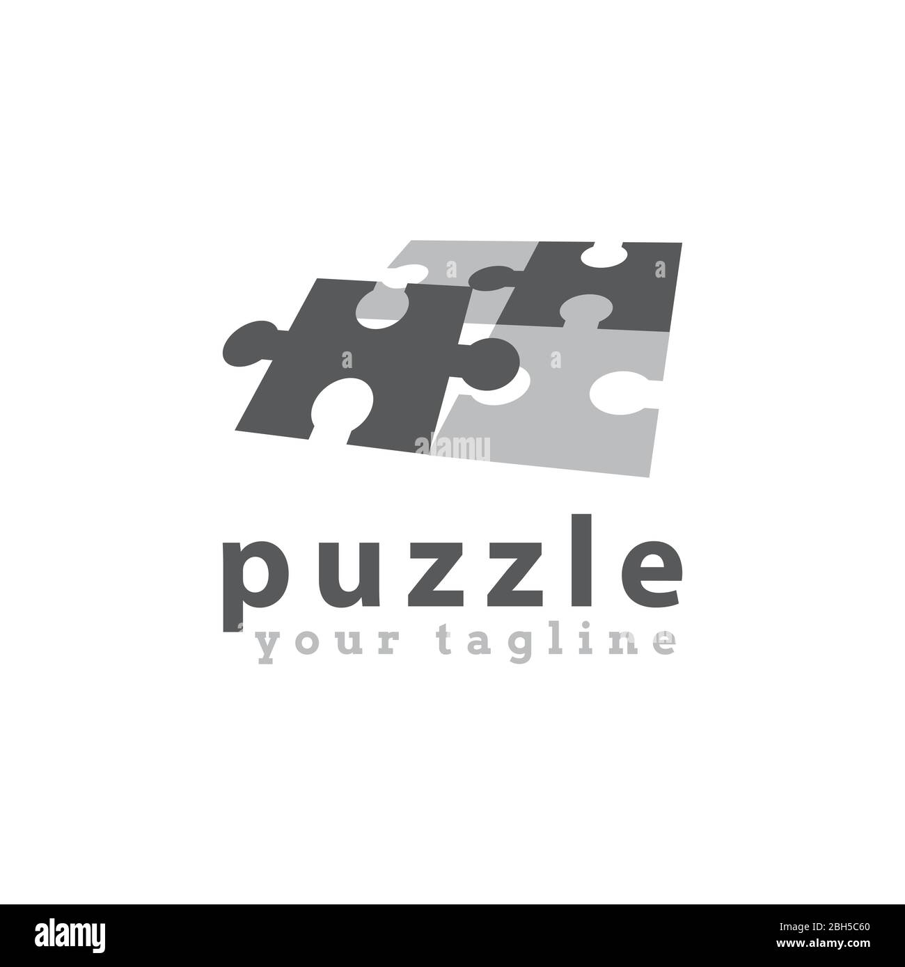 modello di logo puzzle Illustrazione Vettoriale