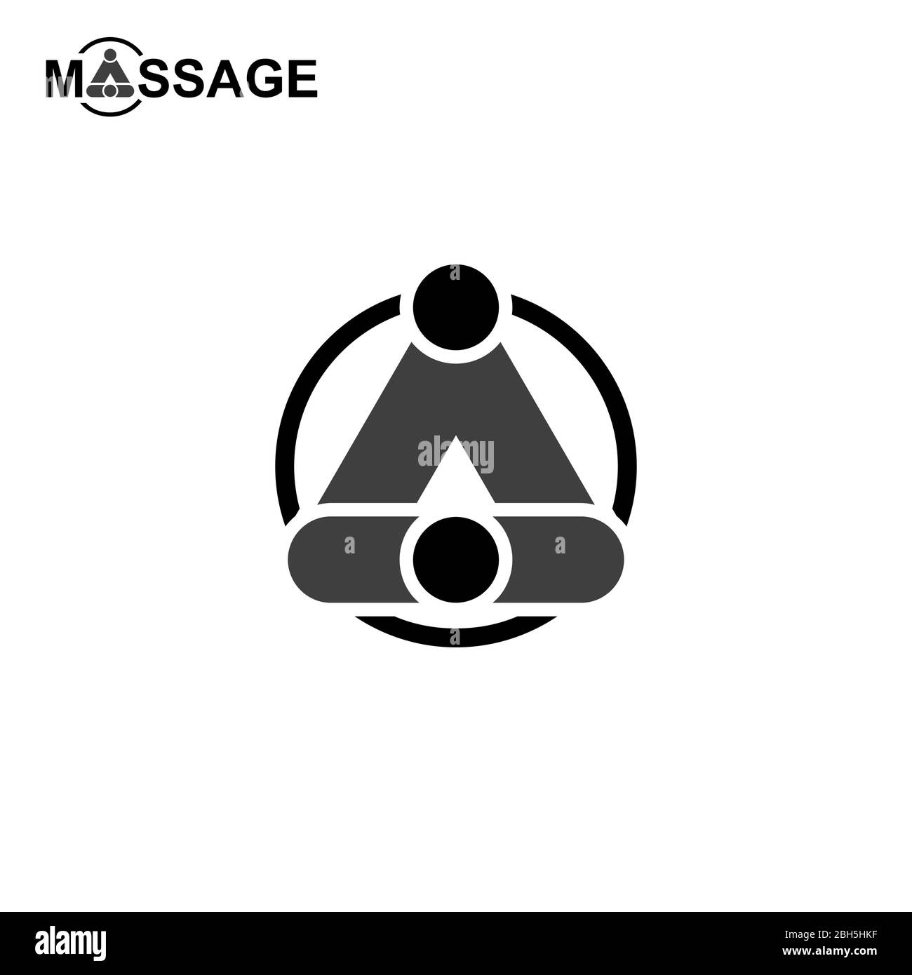 Logo, icona e simbolo corpo massaggiante, semplice, minimo e disegno di logo piatto, forma la lettera iniziale A, isolato su sfondo bianco, icona vettoriale. Illustrazione Vettoriale