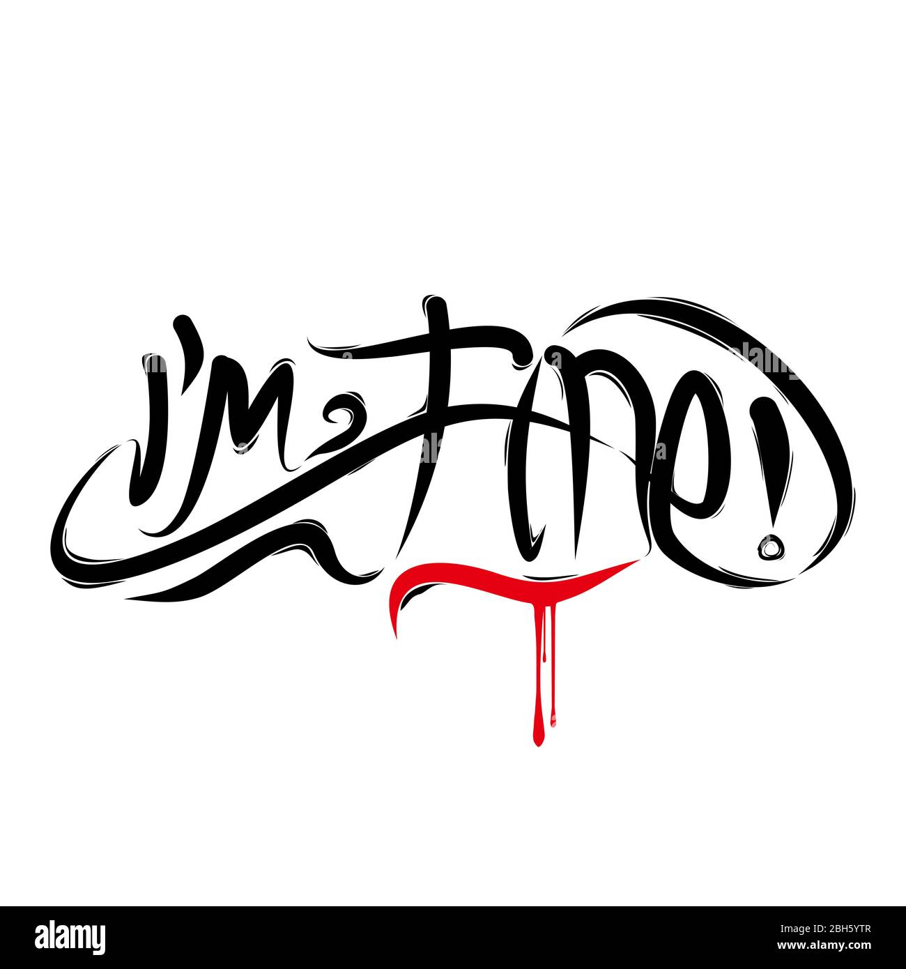 Sto bene! testo di lettere. Illustrazione vettoriale moderna in stile calligrafico. Foto Stock