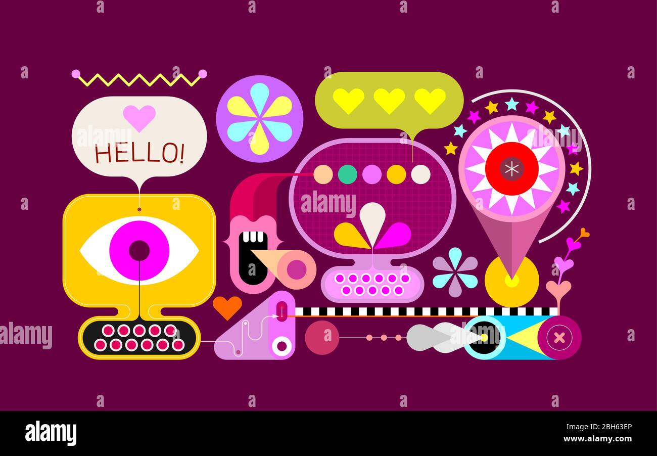 Macchina per il design delle attrazioni, Jukebox. Illustrazione vettoriale di arte moderna. Illustrazione Vettoriale