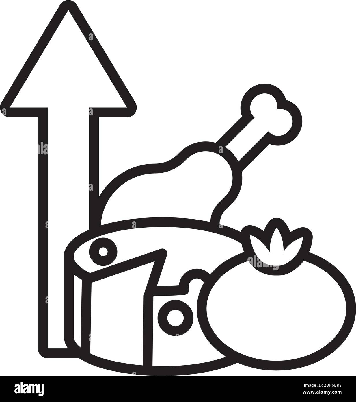 generi alimentari con stile freccia su linea Illustrazione Vettoriale