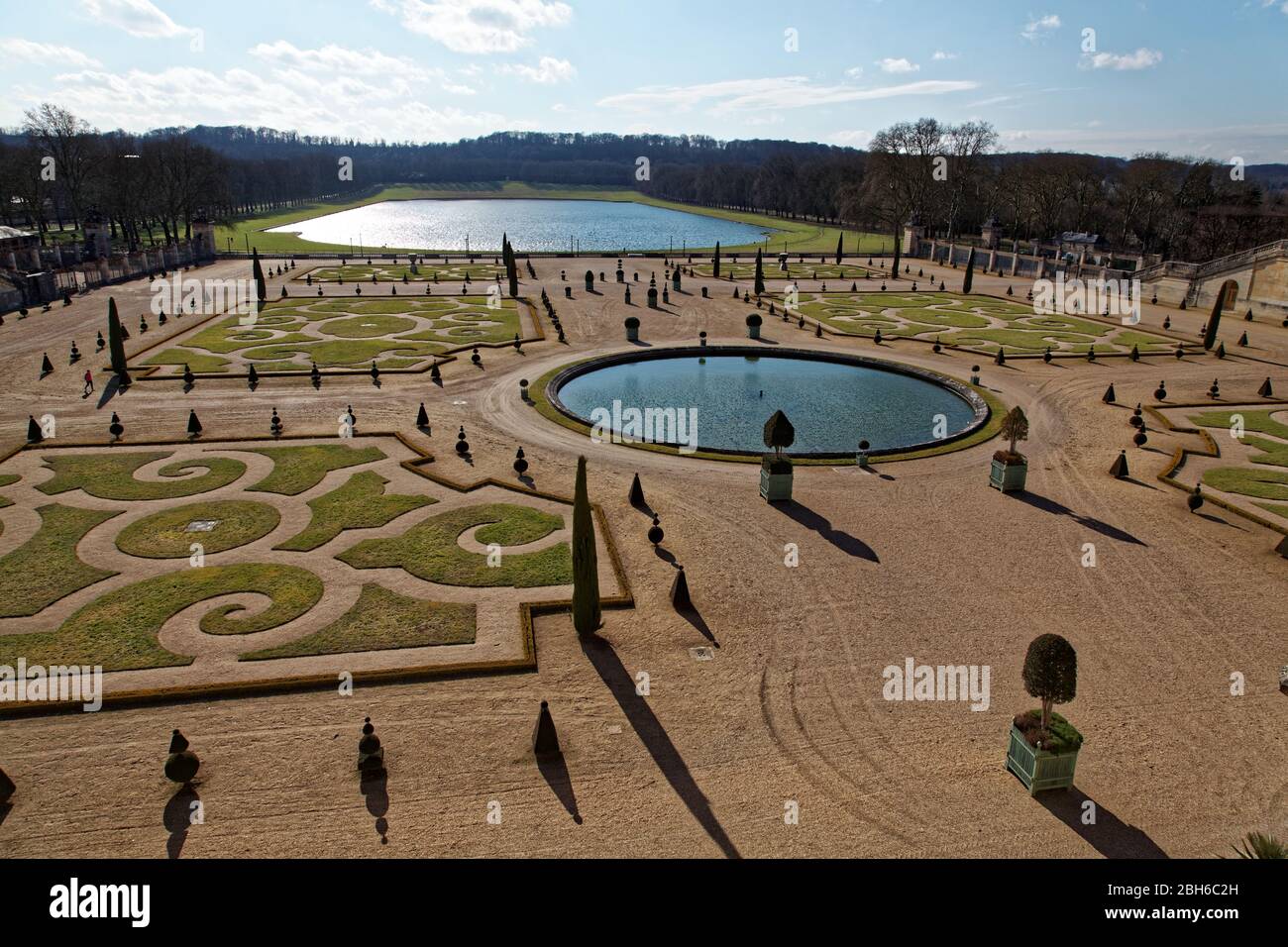 Palazzo di Versailles - Château de Versailles, Francia = i giardini in inverno Foto Stock