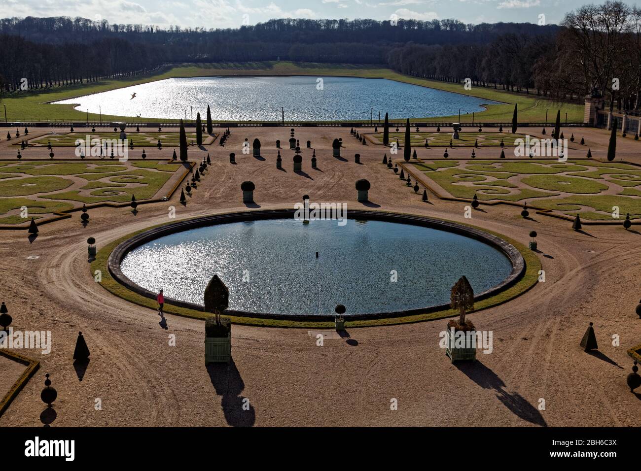 Palazzo di Versailles - Château de Versailles, Francia = i giardini in inverno Foto Stock