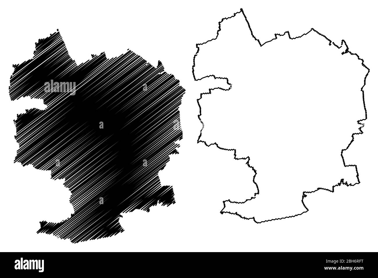 Jena City (Repubblica federale di Germania, Turingia) mappa vettoriale illustrazione, schizzo di scarabocchio Città di Jena mappa Illustrazione Vettoriale
