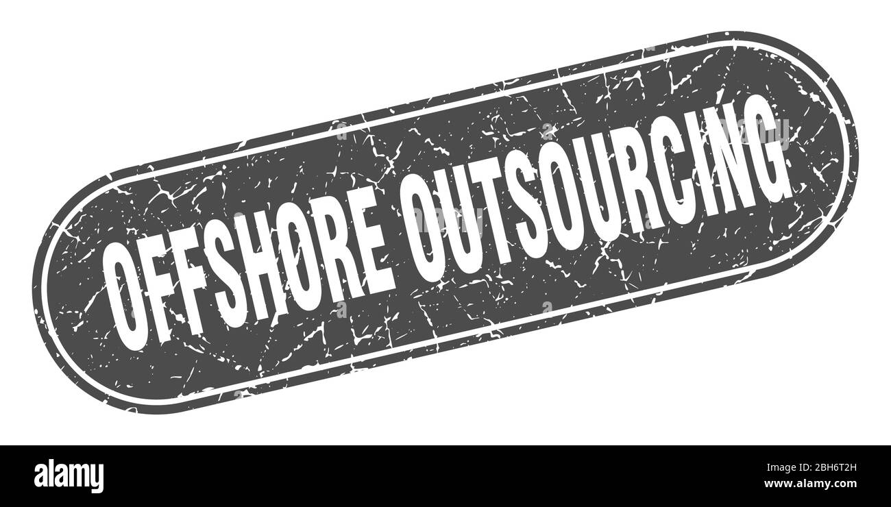 offshore outsourcing sign. offshore outsourcing grunge nero timbro. Etichetta Illustrazione Vettoriale