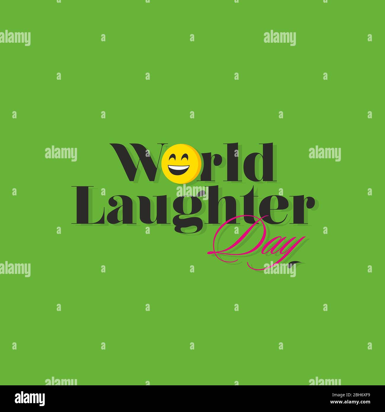 Giornata mondiale delle risate, Giornata mondiale delle sorriso, - Emoji ridenti - Banner Foto Stock