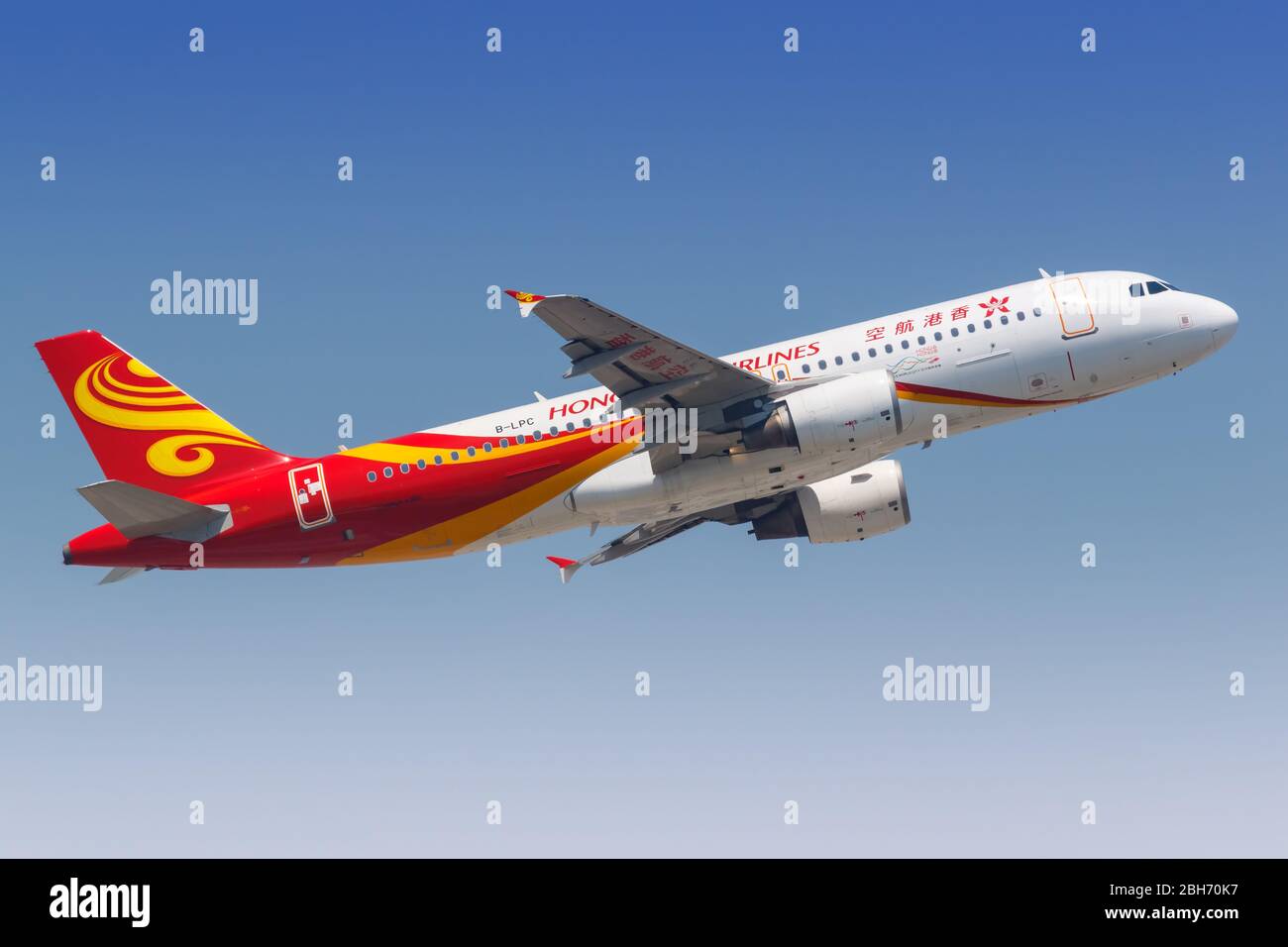 Hong Kong, Cina – 20 settembre 2019: Hongkong Airlines Airbus A320 all'aeroporto di Hong Kong (HKG) in Cina. Foto Stock