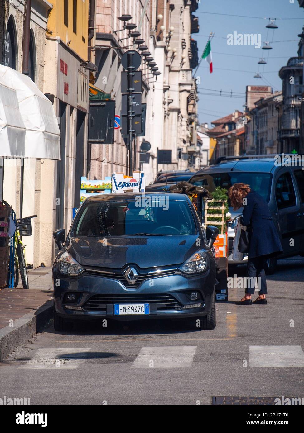 Cremona, Lombardia, Italia - 24 Aprile 20 2020 - vita quotidiana della città durante il blocco della città di coronavirus Foto Stock