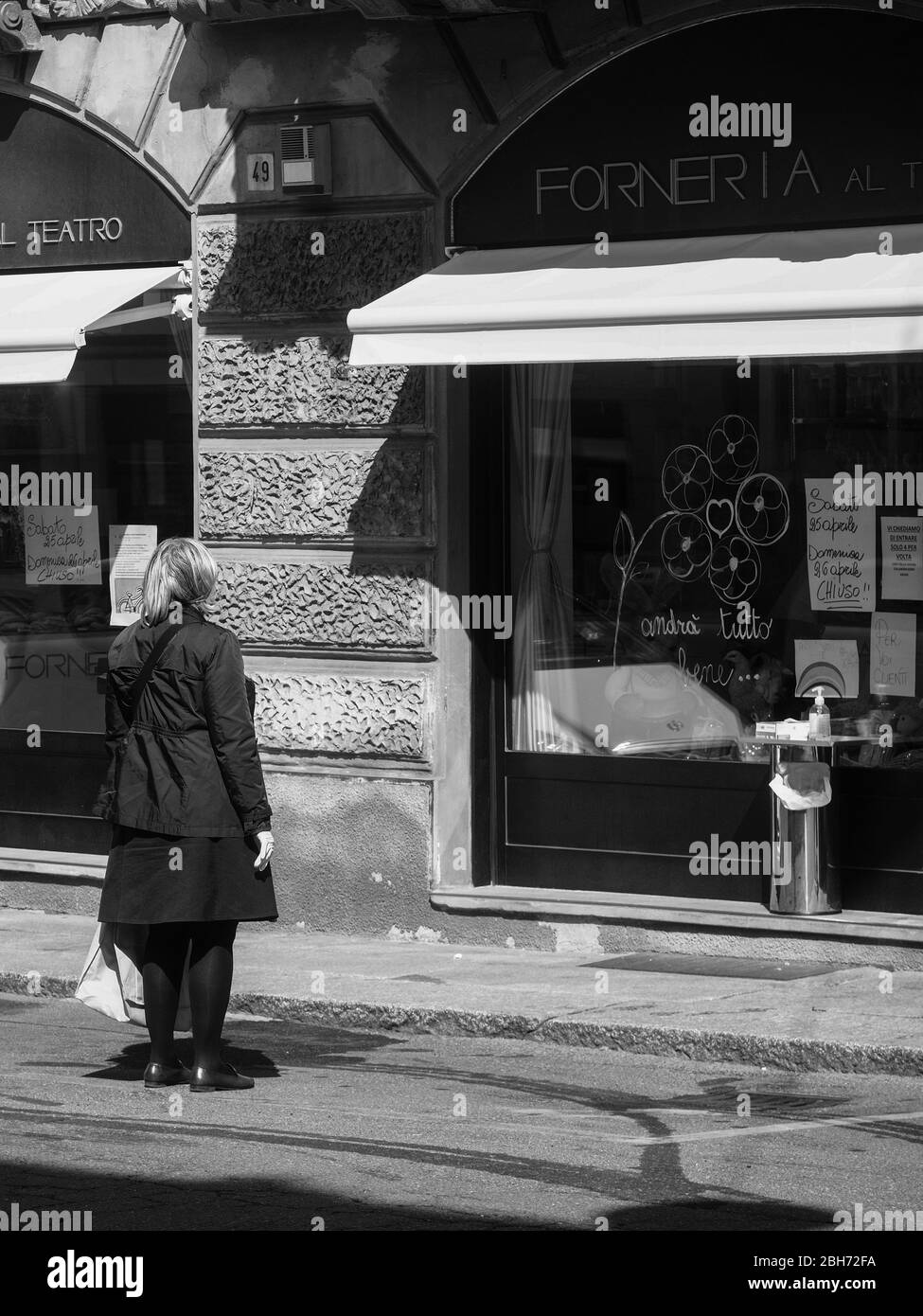 Cremona, Lombardia, Italia - 24 Aprile 20 2020 - vita quotidiana della città durante il blocco della città di coronavirus Foto Stock