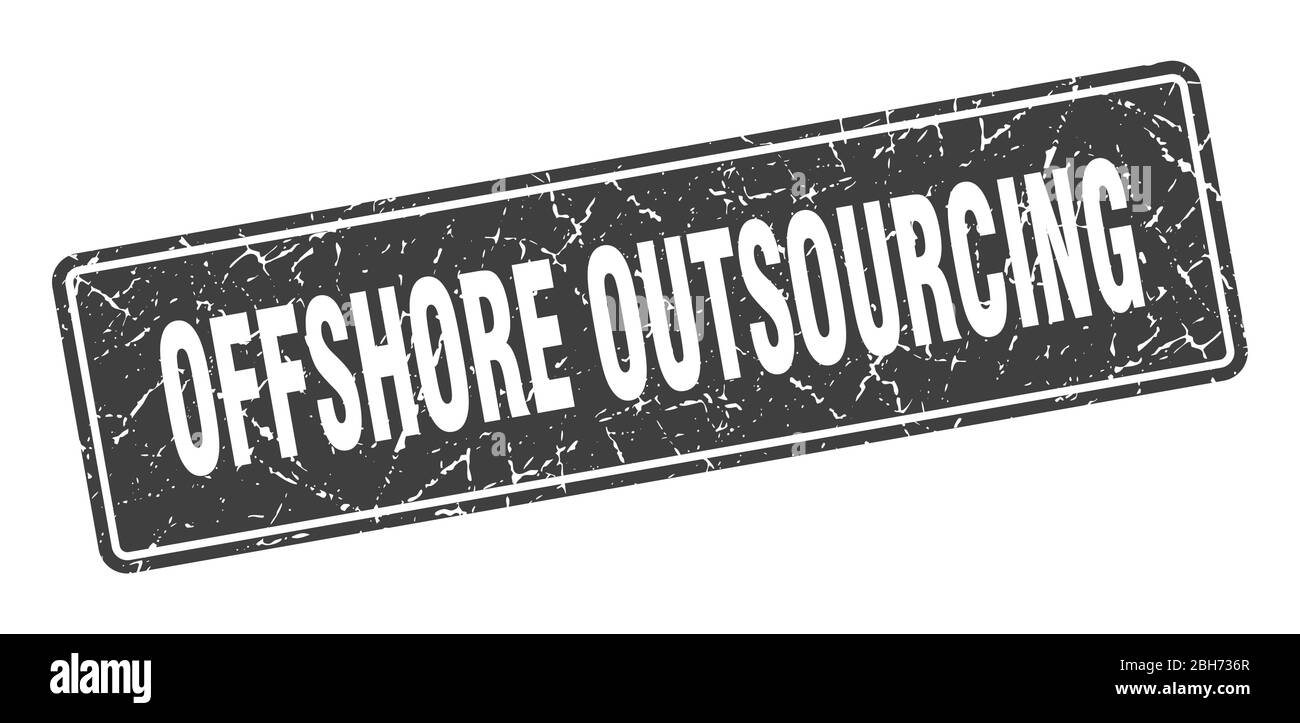 timbro offshore outsourcing. offshore outsourcing vintage black label. Segno Illustrazione Vettoriale