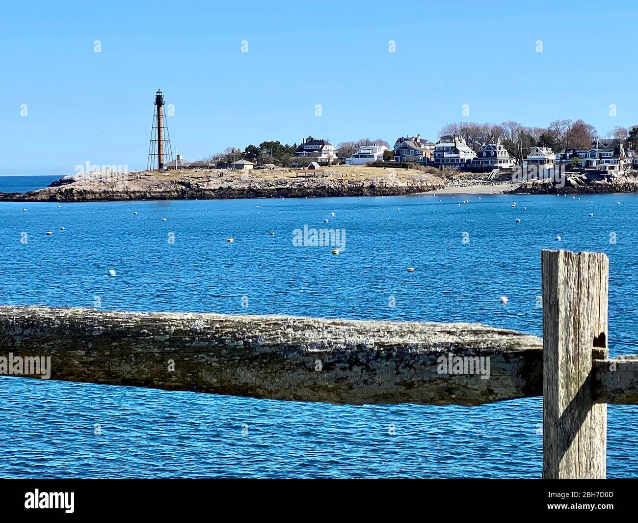 La recinzione si trova a Fort Seawall in Marblehead, ma Foto Stock
