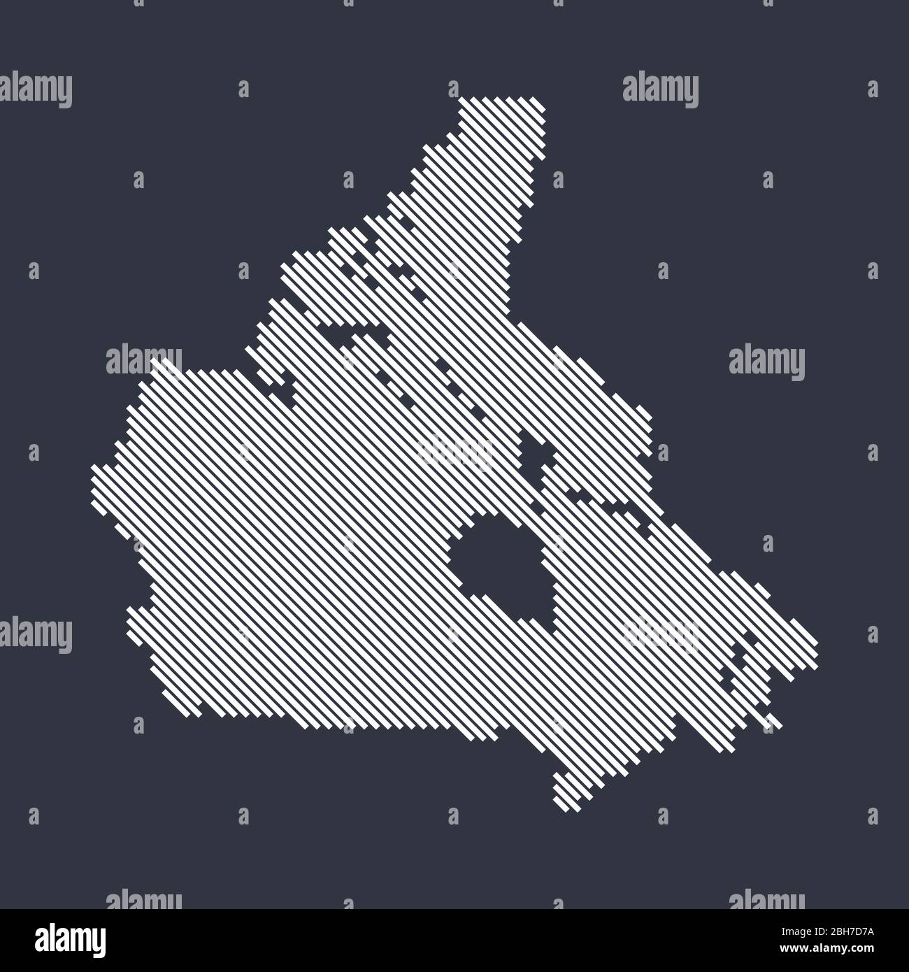 Mappa stilizzata con linee diagonali semplici del Canada Illustrazione Vettoriale