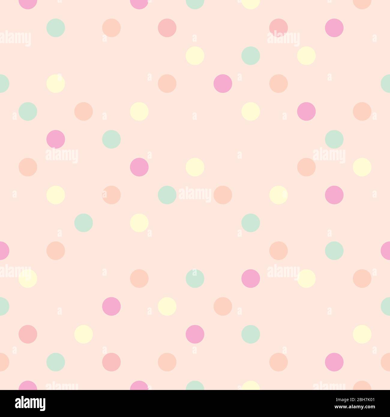 Colorato sfondo vettoriale con pois di polka rossi, rosa, verdi, blu e  gialli su sfondo baby rosa - retro motivo senza cuciture, carta da parati o  piastrelle textu Immagine e Vettoriale - Alamy