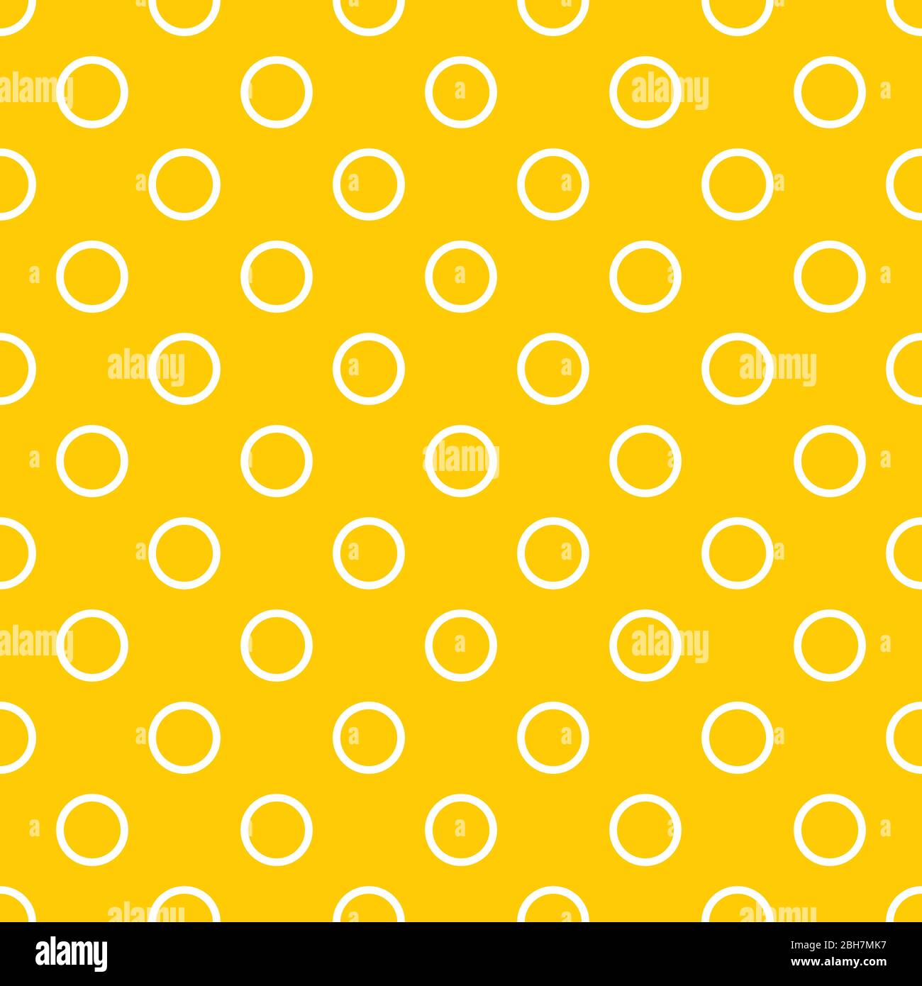 Pattern vettoriale senza cuciture con punti di polka bianchi su sfondo giallo soleggiato Illustrazione Vettoriale