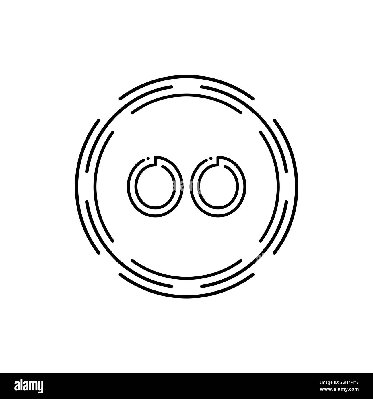 Modello vettore di disegno del logo OO della lettera del monogramma iniziale. Tecnologia digitale Design del logo della lettera OO Illustrazione Vettoriale