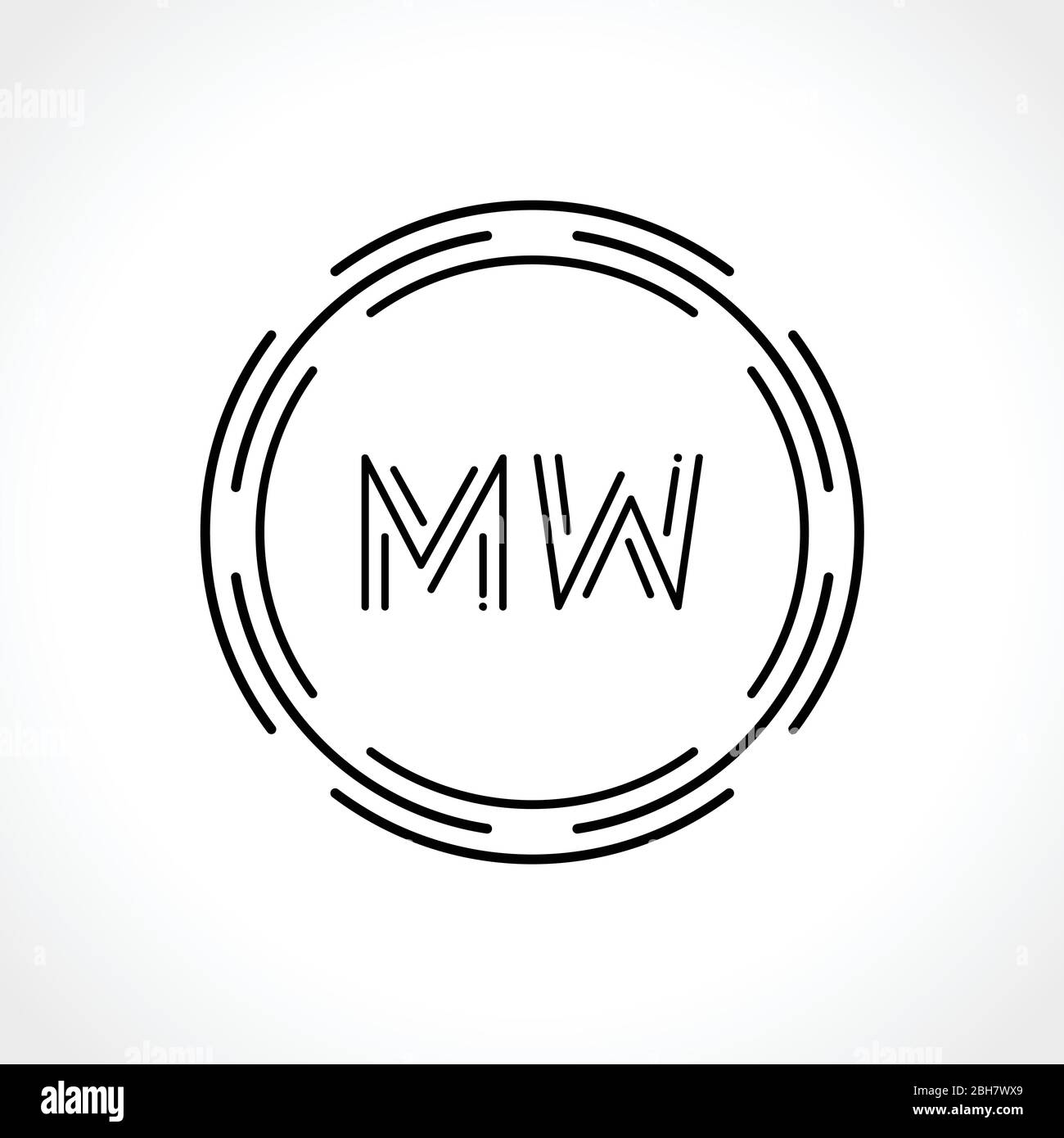 MW iniziale lettera Logo Design template vettoriale. Lettera astratta MW logo Design Illustrazione Vettoriale