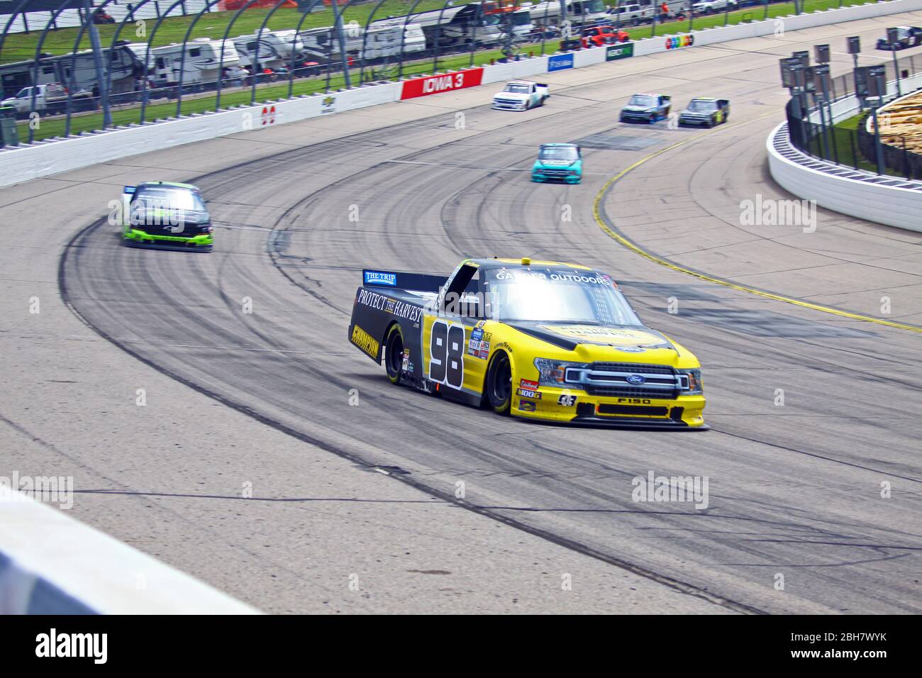 Newton, Iowa - 15 giugno 2019: Grant Enfinger, NASCAR Gander Outdoors Truck Serie M&M 300 gara 2019 Foto Stock