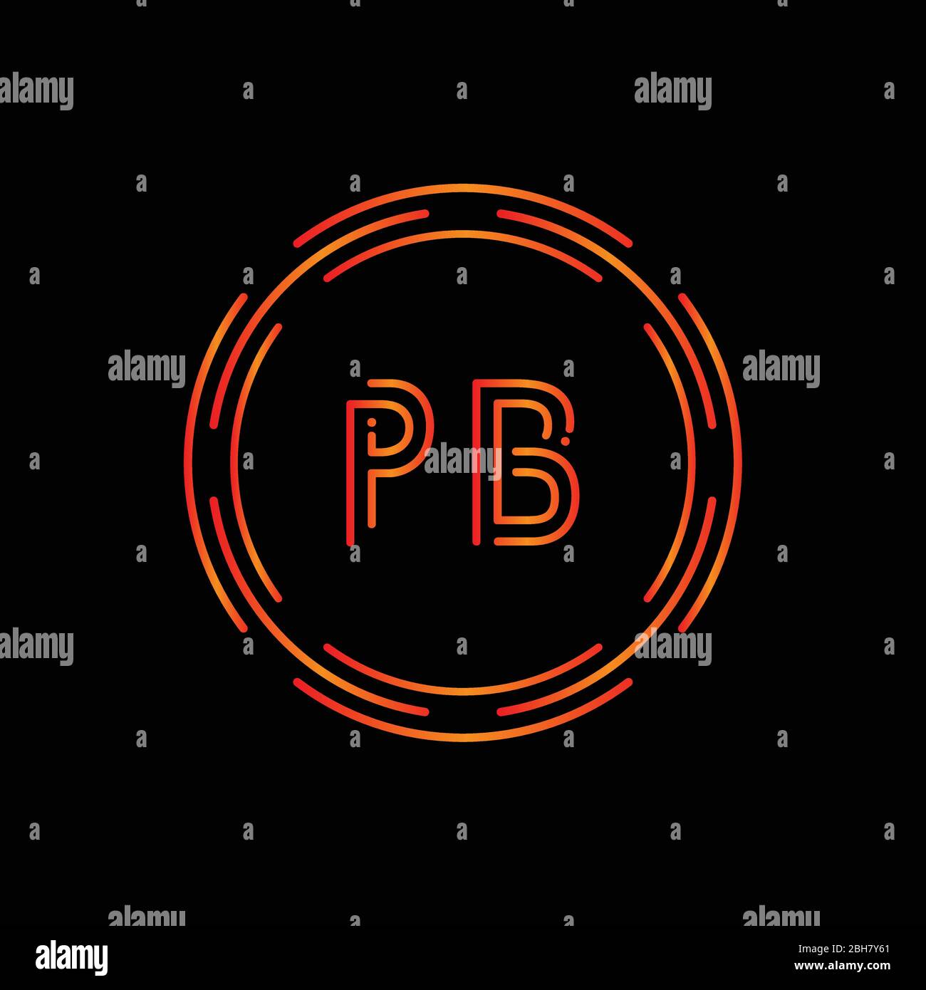 Lettera iniziale PB Logo Design template vettoriale. PB Lettera Logo Design Illustrazione Vettoriale