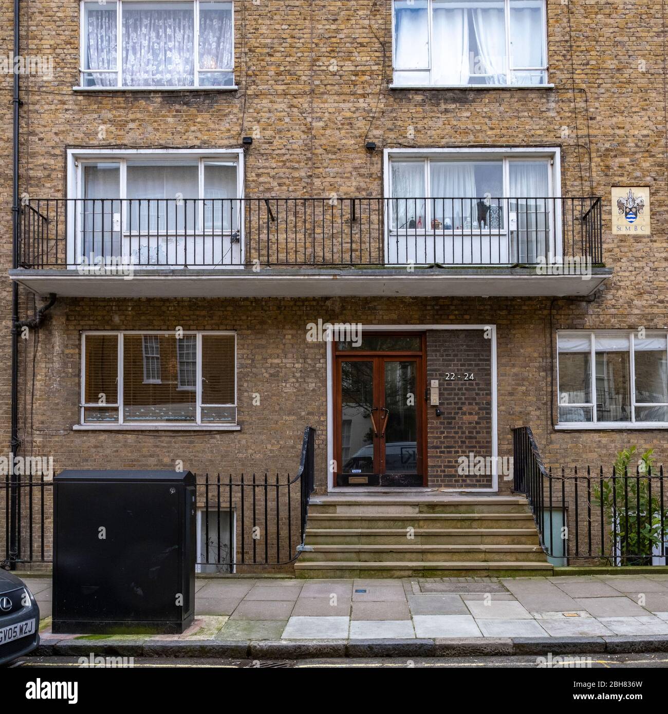 22b Balcombe Street a Marylebone, famosa per l'assedio che ha coinvolto i gunmen dell'IRA dal 6 al 12 dicembre 1975 Foto Stock