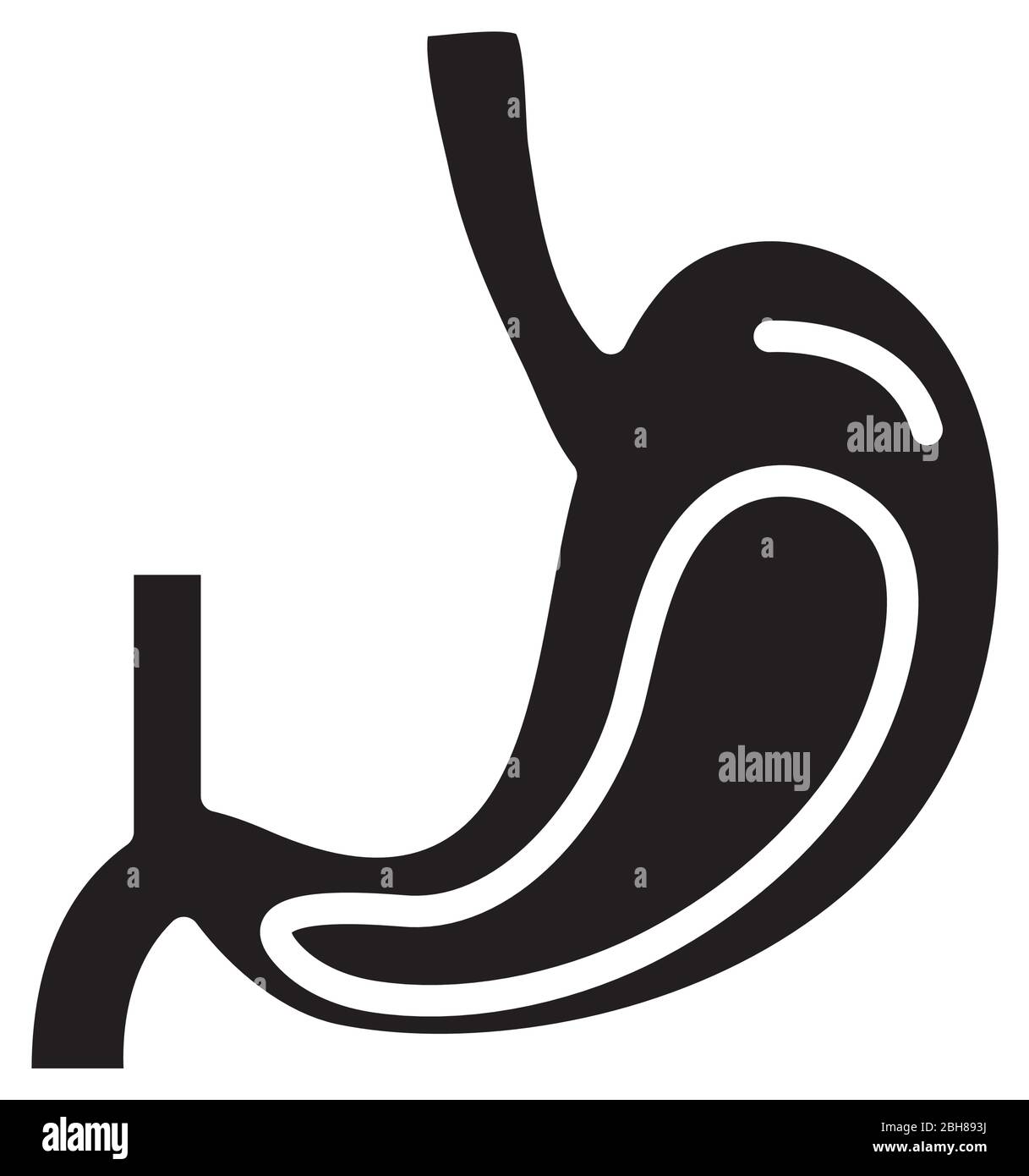 icona di stile della silhouette dell'organo umano dello stomaco Illustrazione Vettoriale