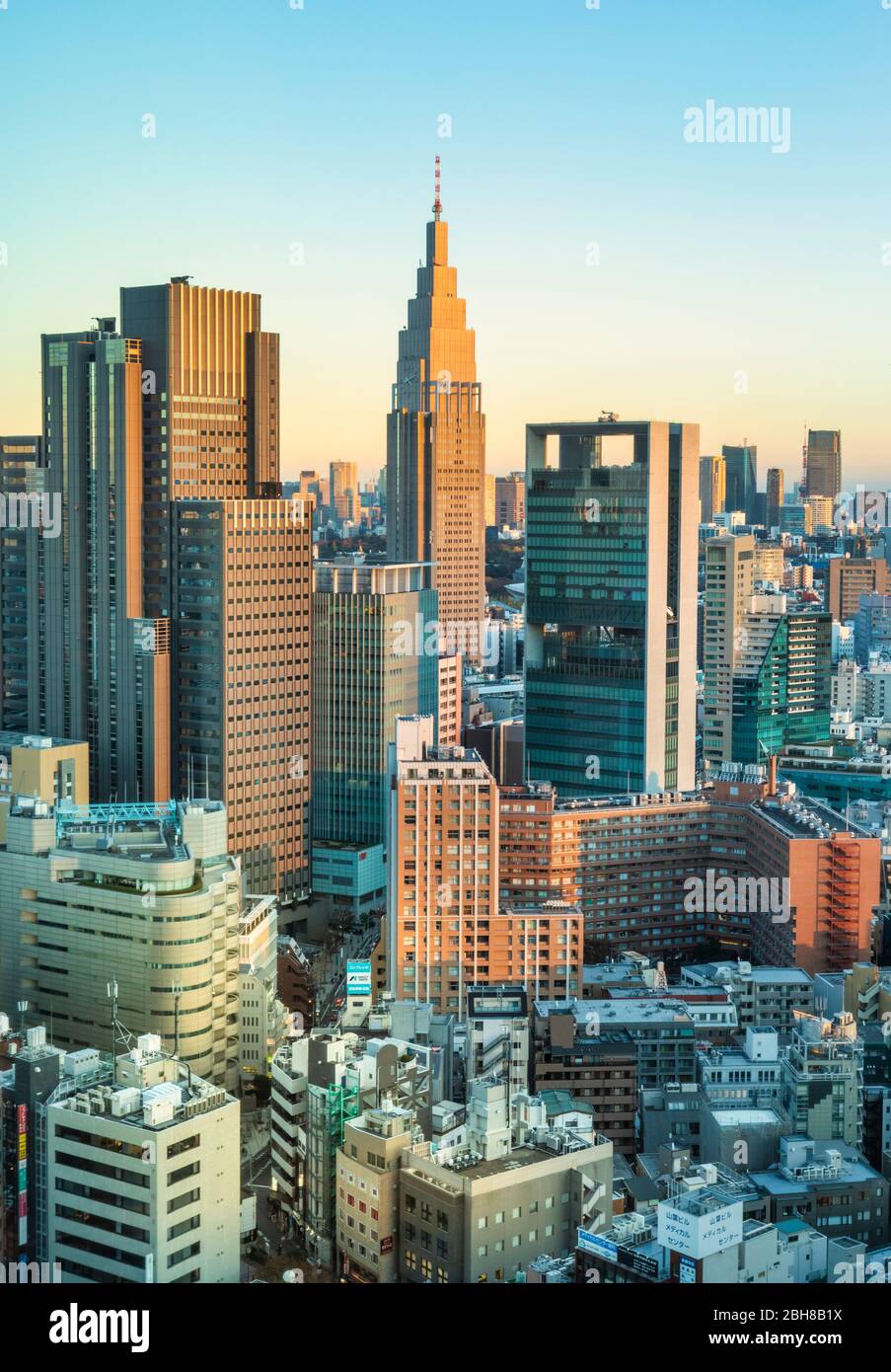 Giappone, Tokyo City, quartiere di Shinjuku, Stazione di Shinjuku, skyline del lato sud Foto Stock
