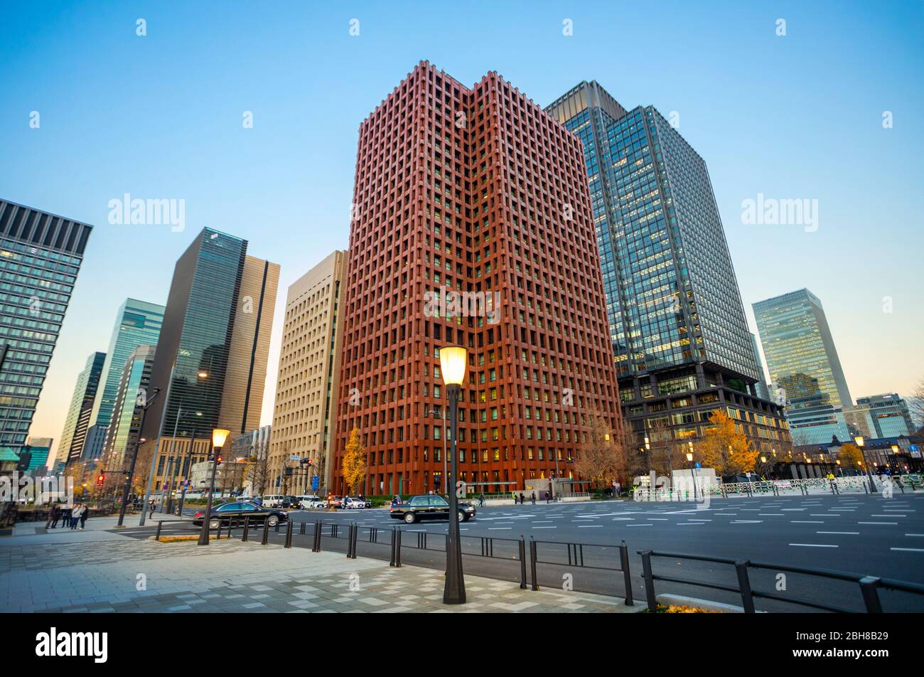 Giappone, Tokyo City, quartiere di Marunouchi, Skyline Foto Stock